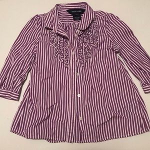 Ralph Lauren striped ruffled blouse. 24 months